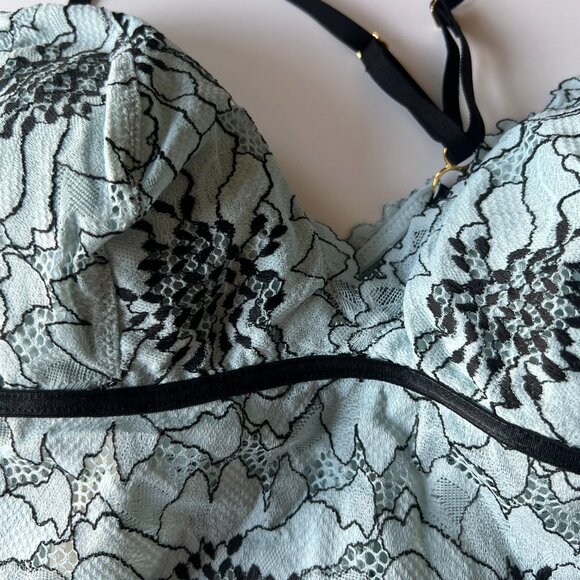 NWT Aerie Midnight Lace Padded Longline Bralette Bra Blue Size Medium M NEW - Picture 5 of 13
